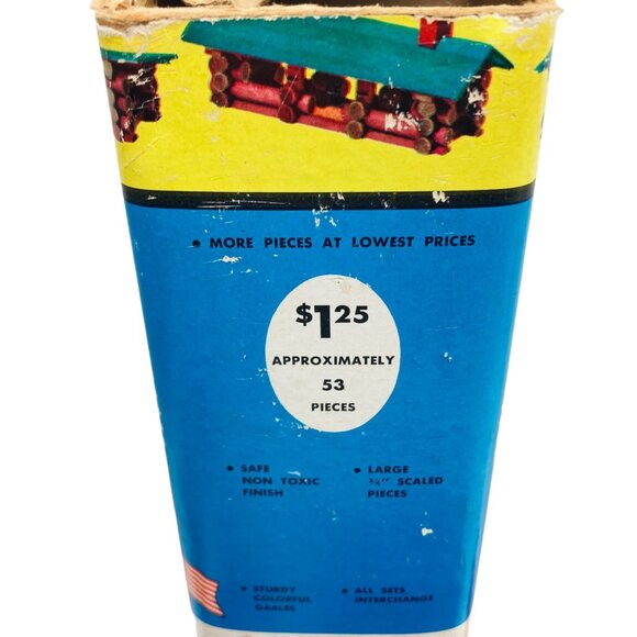 Vintage Lincoln Logs 50s Original Set 72 Pieces Wooden Construction Toy - Picture 4 of 4